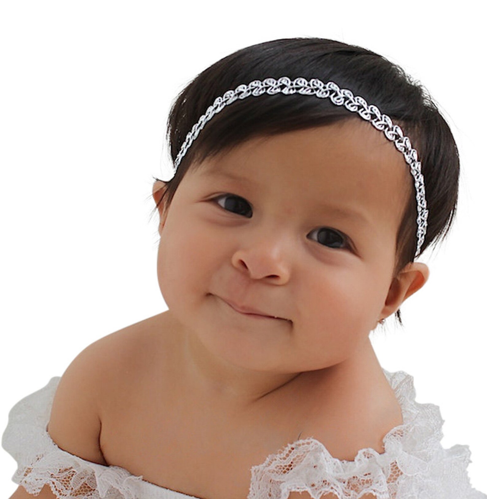 Silver Baby Headband Baby Headband Baby Headbands Silver Etsy