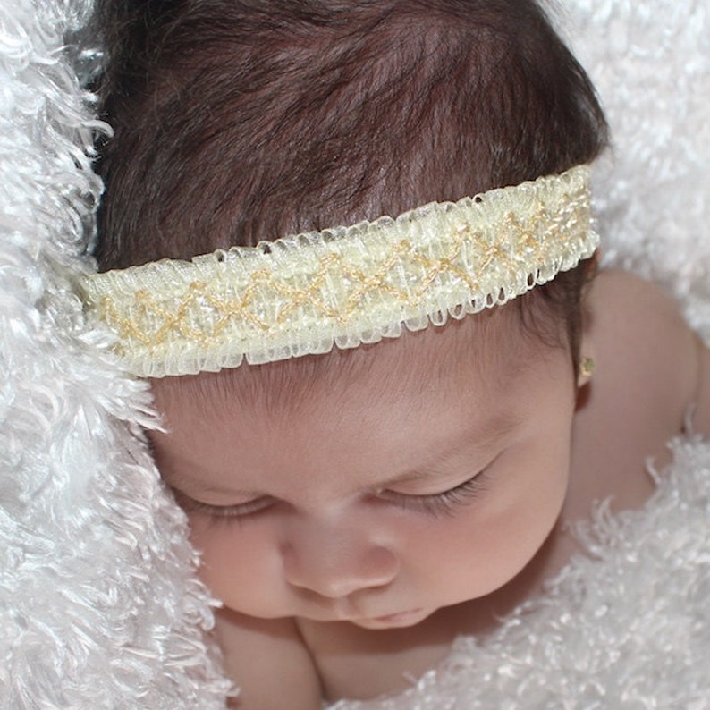 Baby headband Baby Headbands Headband for Babies Beige Headband Newborn Headband Baby Headpiece Ivory Headband Infant Headbands