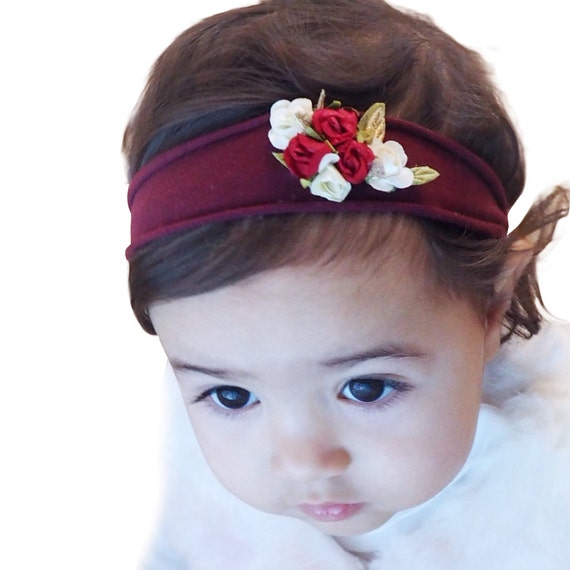 Bandeau De Bordeaux Bebe Fille Les Filles Bandeau Etsy