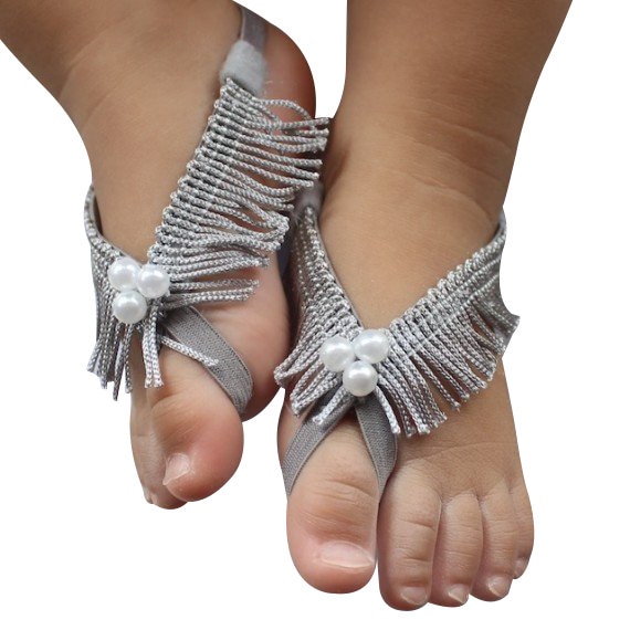 silver baby sandals