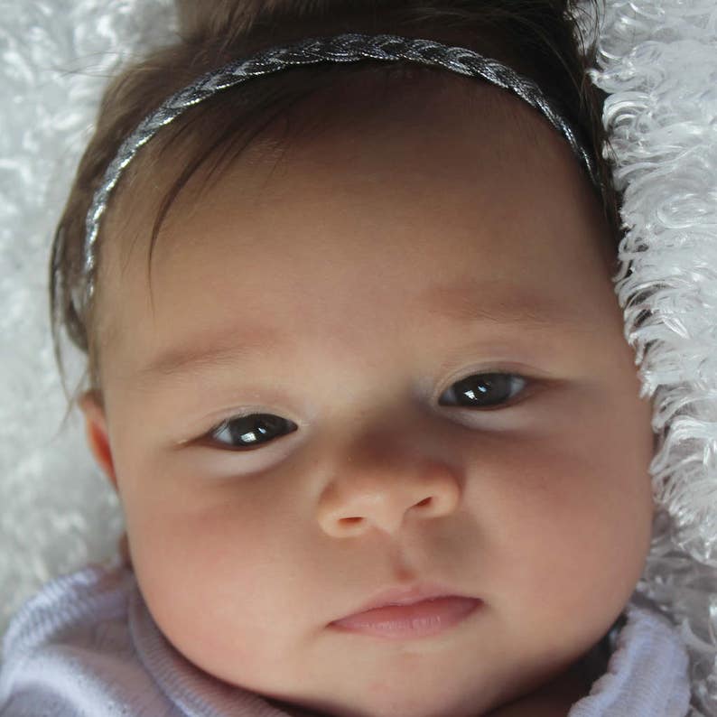 Silver Headband Braided Headband Halo Headband Silver Headband Baby Baby Headband Infant Headband Baptism Headband Toddler Headband