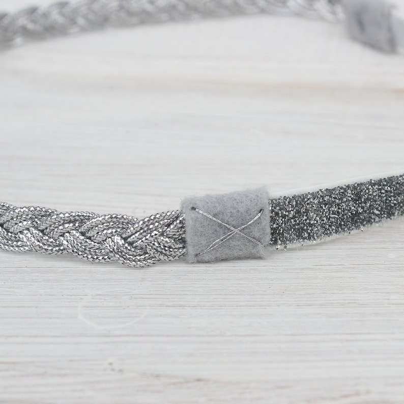 Silver Headband Braided Headband Halo Headband Silver Headband Baby Baby Headband Infant Headband Baptism Headband Toddler Headband