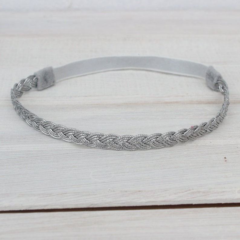 Silver Headband Braided Headband Halo Headband Silver Headband Baby Baby Headband Infant Headband Baptism Headband Toddler Headband