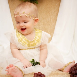 Birthday Girl Headband, Grecian Headpiece, Gold Headband, Greek Headband, Gold Crown, Leaves Headband, Baby Headband, Infant Headbands