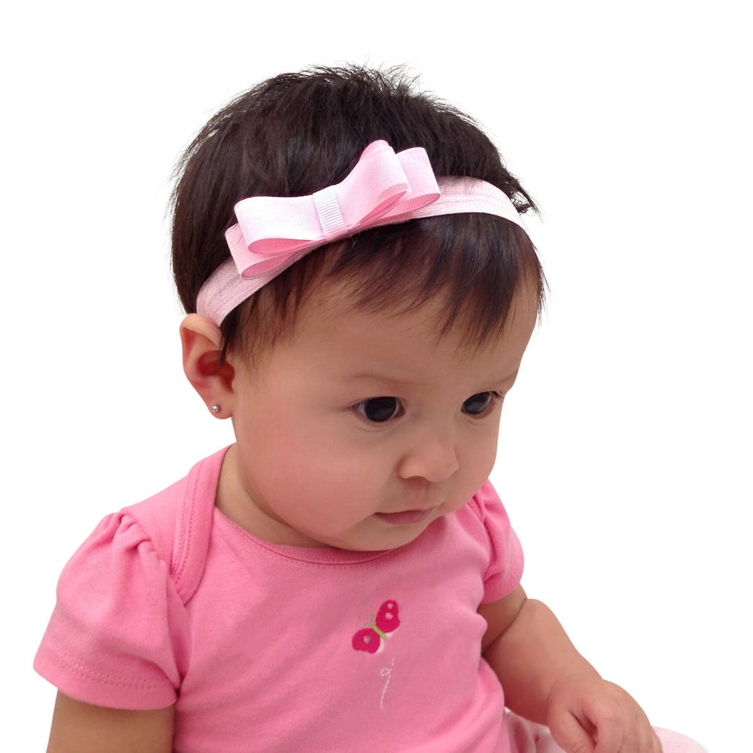 Baby Pink Headband Pink Headband Bow Baby Headband Baby Etsy
