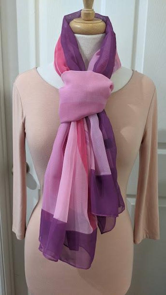 Very Large Rectangular Pink/Fuchsia & Purple Poly… - image 3