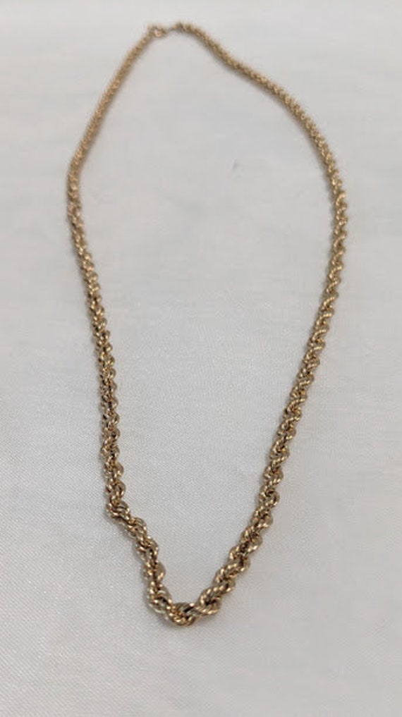 Solid 14K Yellow Gold Rope Chain.  18 Inch Gold S… - image 4