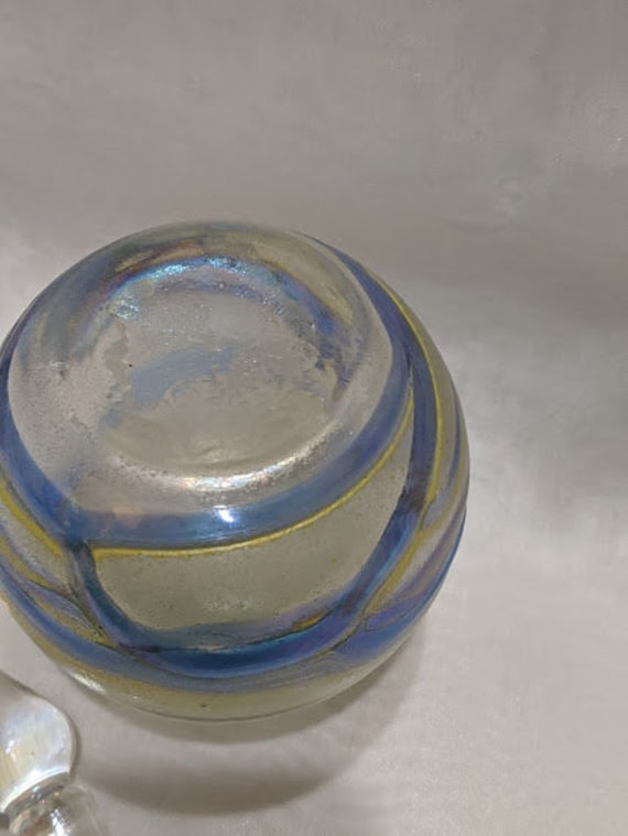 Vintage Art Glass Hand Blown Perfume Bottle. Irid… - image 7