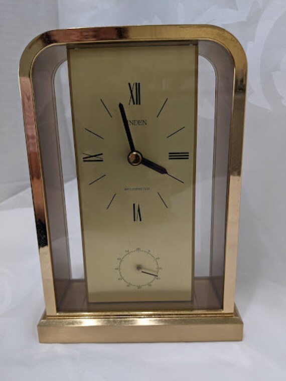 Vintage Linden Westminster Mantel Chime Clock. Heavy Brass Etsy