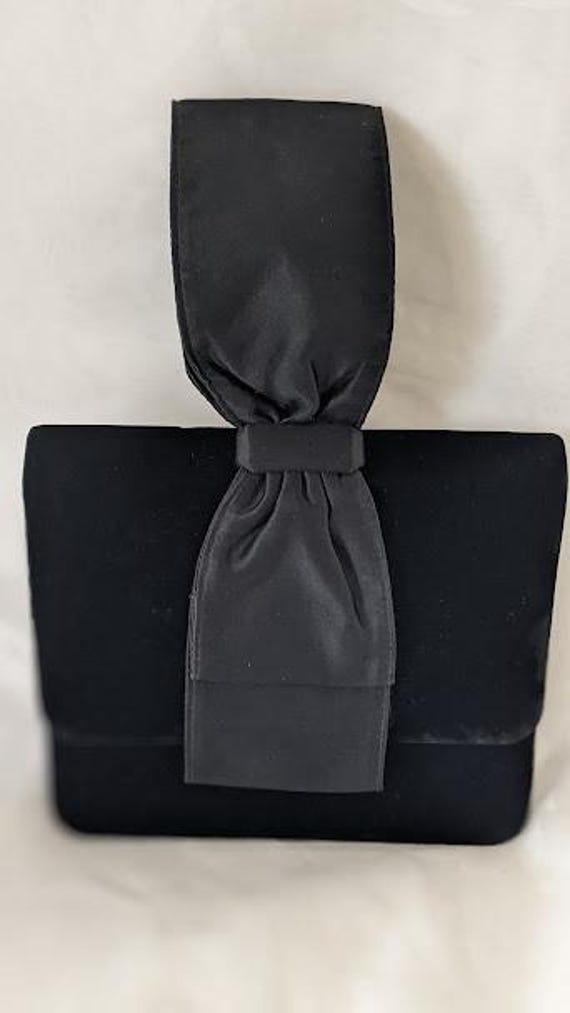Vintage Black Velvet Paloma Picaso Wristlet Bag.  Paloma Picaso Black Velvet Evening Bag