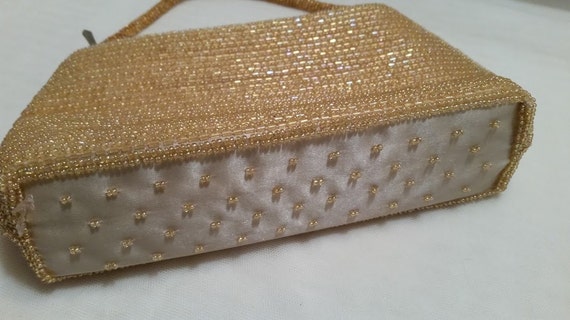 Vintage Bijoux Terner Gold Beaded Formal Purse, G… - image 3