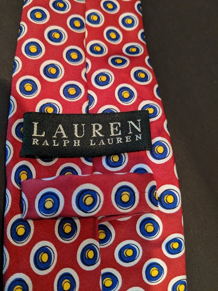 Vintage Authentic Ralph Lauren Tie. Ralph Lauren Red Ties With Navy ...
