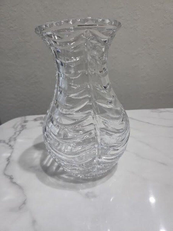 Vintage Tiffany & Co Heavy Lead Clear Crystal 10 Inches Vase by Royal Brierley