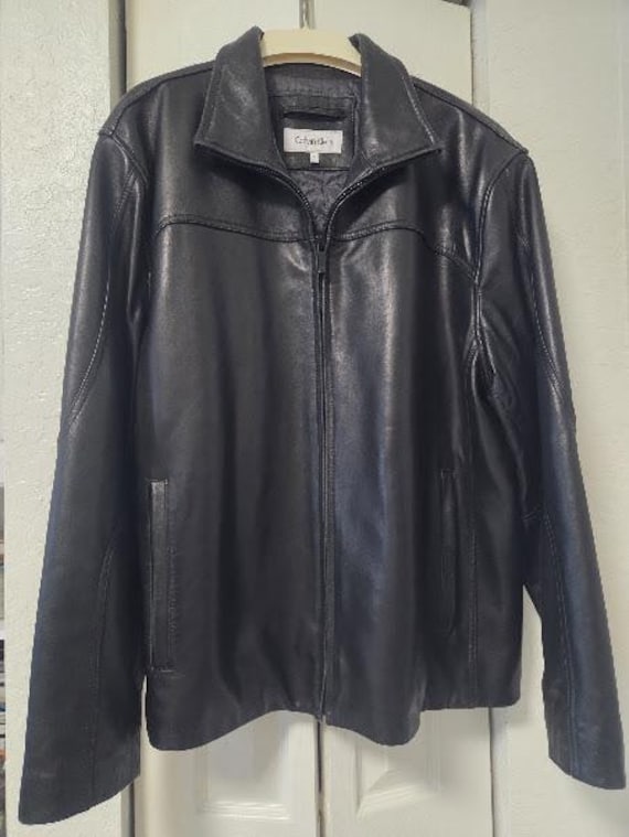 Vintage Calvin Klein Man's Leather Jacket.