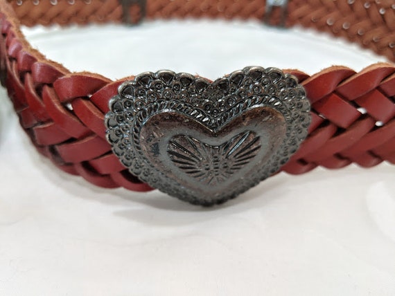 Vintage Canterbury Weaved Leather Belt. Brown/Red… - image 4