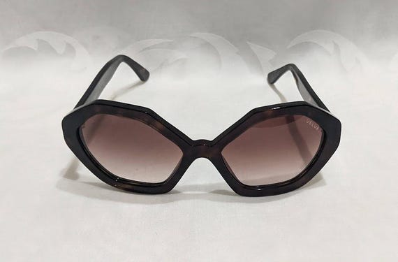 Vintage Velvet Brand Square Cats Eye Sunglasses.  Velvet/Rita Dark Brown Tortoise Frame Sunglasses Made in Italy
