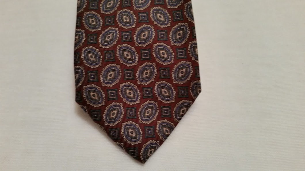 Vintage Silk Jsaco Italian Necktie, Dark Burgundy Jsaco Silk Tie Made ...