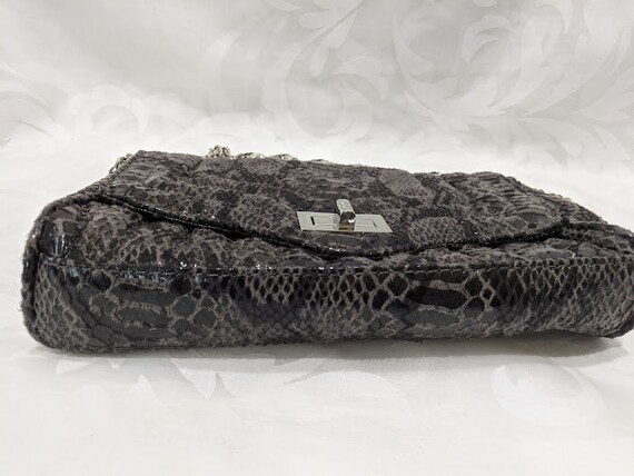 Sondra Roberts Faux Gray Python Shoulder Bag. Squ… - image 7