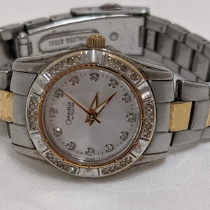 Vintage Caravelle by Bulova Women&#39;s Wrist Watch. Bulova Women&#39;s Dress Watch. Mother of Pearl and Diamond Dial Bulova Watch. (NOW ON SALE!!)