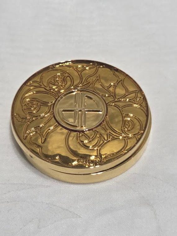 Jean Patou Gold Tone Solid Perfume Compact. Joy Parfum Solide Made in France