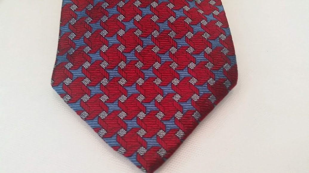 Vintage Tommy Hilfiger Neck Tie. Designer Neck Tie. Men's Red Burgundy ...