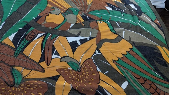 Vintage Very Large Rectangular Scarf/Wrap.  Tropi… - image 9