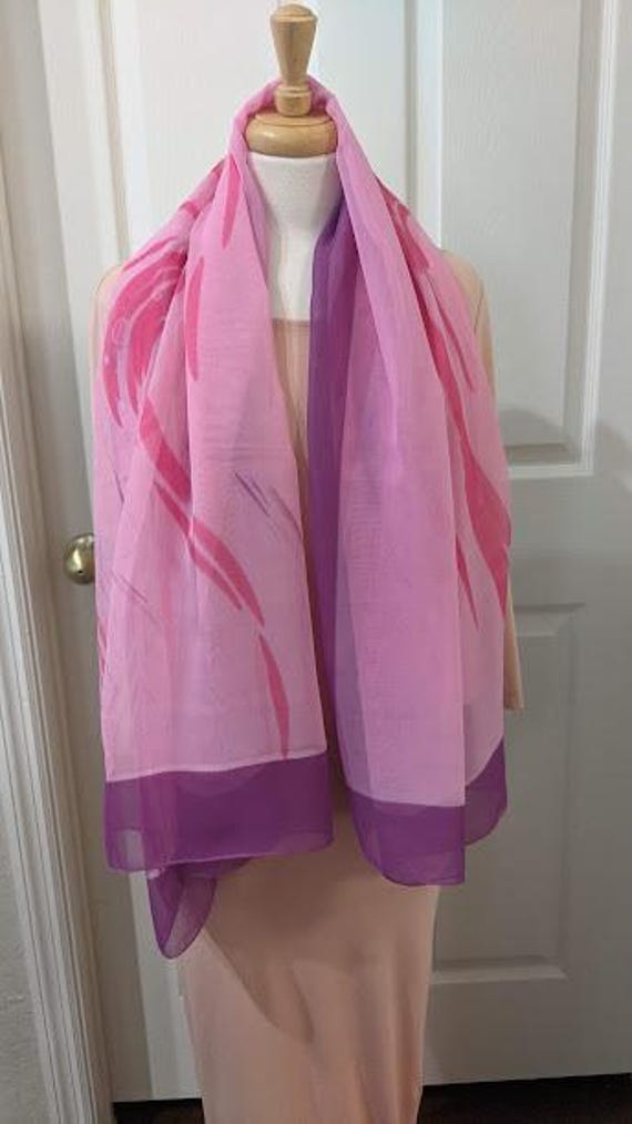 Very Large Rectangular Pink/Fuchsia & Purple Poly… - image 6
