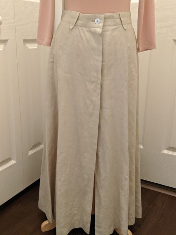 Vintage Escada Beige Linen Long Skirt. Escada Made
