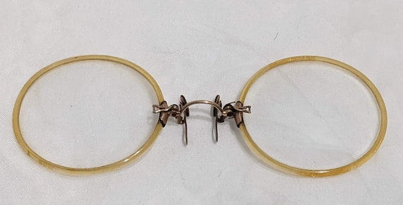 Antique Pence Nex French 1900 Nose Reader Glasses
