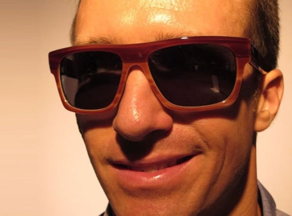 Large Rectangular Vintage Sunglasses. Large Plast… - image 5