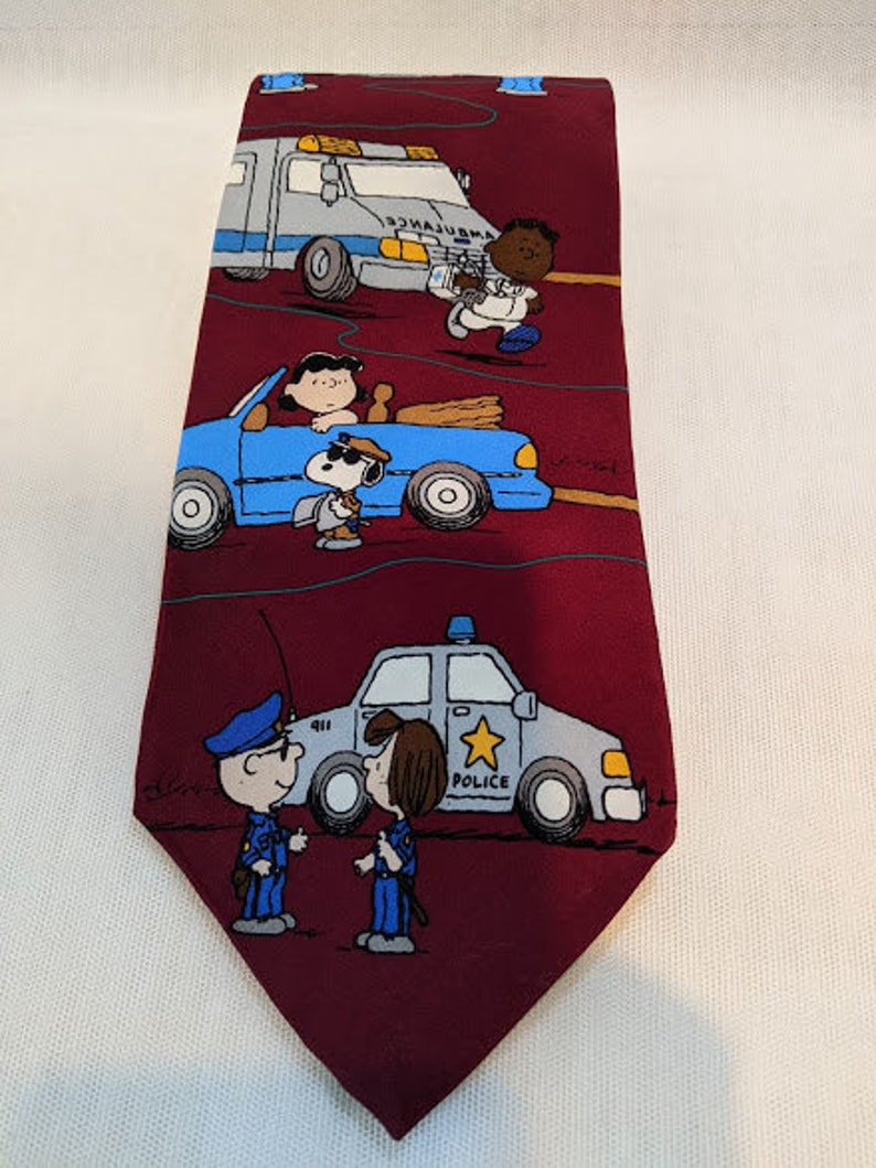Peanuts All In A Day/'s Work Necktie Vintage Peanuts Novelty Necktie Novelty Necktie