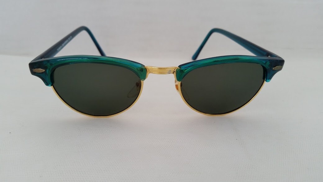 Vintage Teal Green Cats Eye Sunglasses