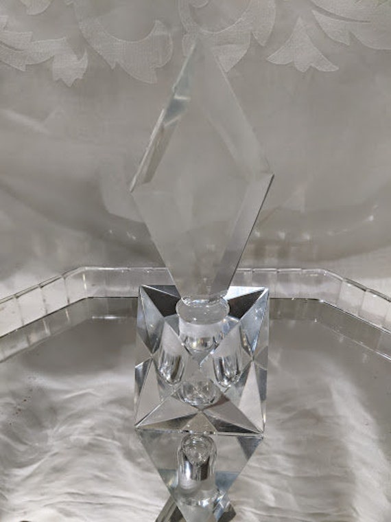 Mid Century Modern Heavy Crystal Perfume Bottle. … - image 1