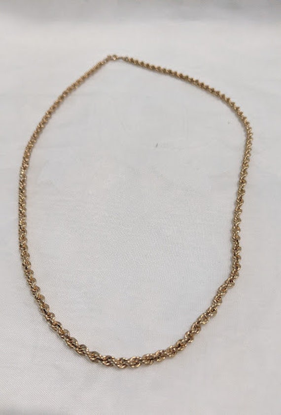 Solid 14K Yellow Gold Rope Chain.  18 Inch Gold S… - image 3