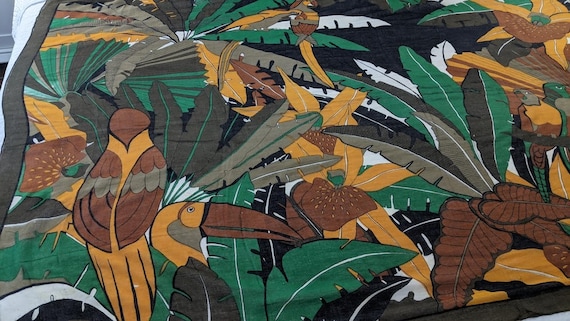 Vintage Very Large Rectangular Scarf/Wrap.  Tropi… - image 2