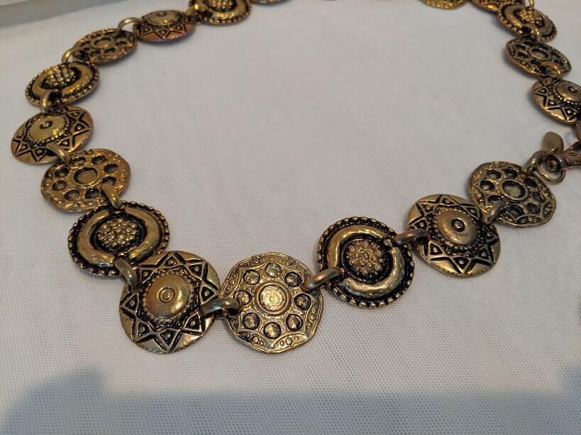 Médaillon Vintage Rétro Avec Chaîne - Style Bronze, Alliage Et Verre, Neuf Sans Emballage