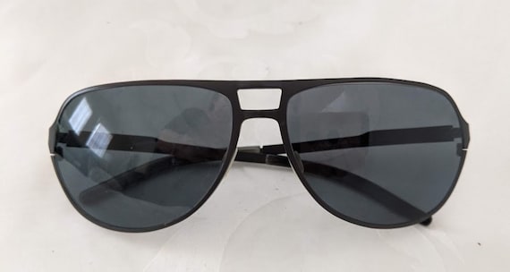 Vintage Freudenhaus Black Titanium Pilot Sunglasses.  Freudenhaus Munic Germany Pilot Eyewear Frame.