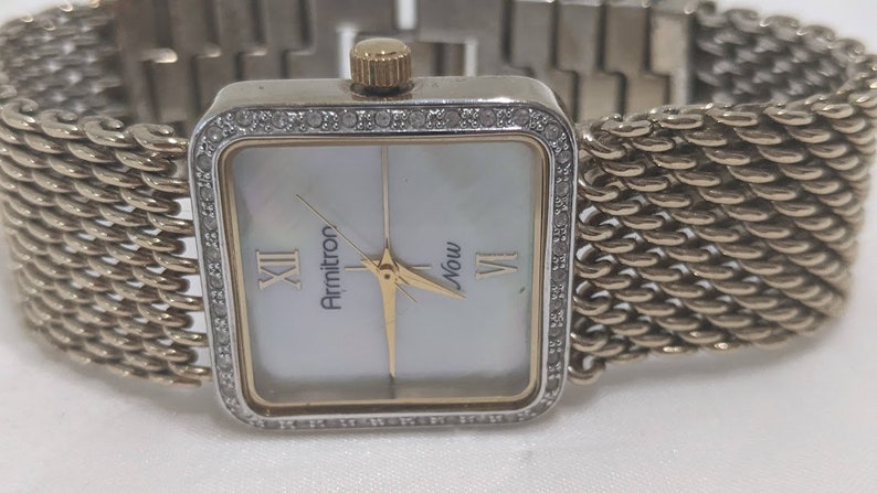 Vintage Armitron Now Women's Wrist Watch. Gold Tone / Mother Of Pearl Armitron Ladies Watch image 1