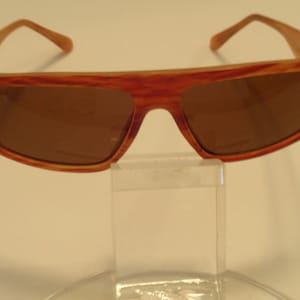 Large Rectangular Vintage Sunglasses. Large Plastic Wrap Style Vintage Sunglasses. Thick Plastic Frame  Sunglasses