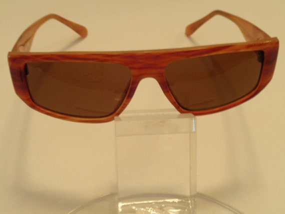 Large Rectangular Vintage Sunglasses. Large Plast… - image 3