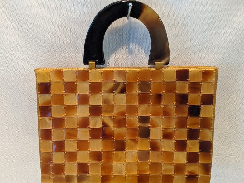 Vintage Lucite Square Tile Purse. Honey, Brown, Gold Tortoise Shell ...