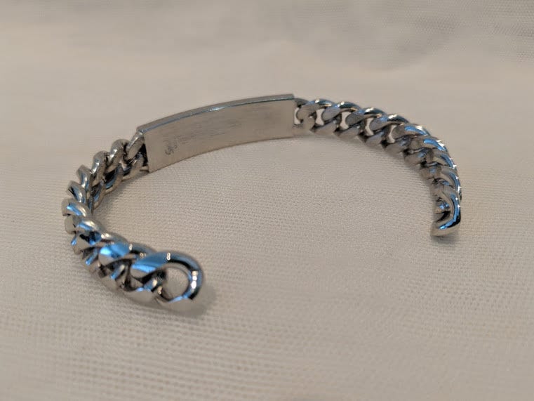 Speidel Men's ID Curb Bracelet - Silver & Gold Tone Dual Finish, Engravable, Stainless Steel, Adjustable 8.25"-8.75" - View #2