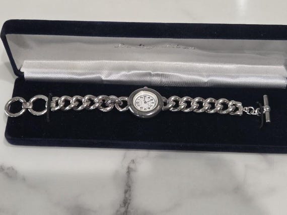 Ecclissi Solid Sterling Silver Vintage Watch. Sterling Silver Toggle Bracelet Ecclissi Vintage Watch.