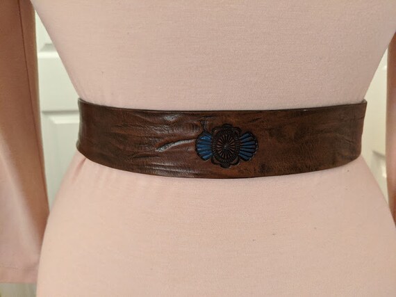 Guido Angeloni Hand Made Italian Leather Belt. Boho Hand  display picture 1