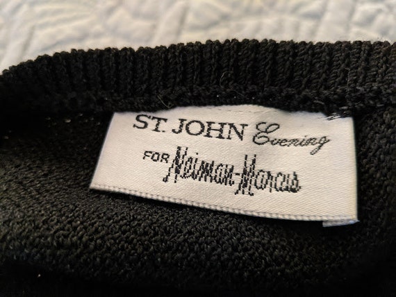 ST. JOHN for Neiman Marcus Blue Mock Neck Santana Knit Sweater Dress SZ 10