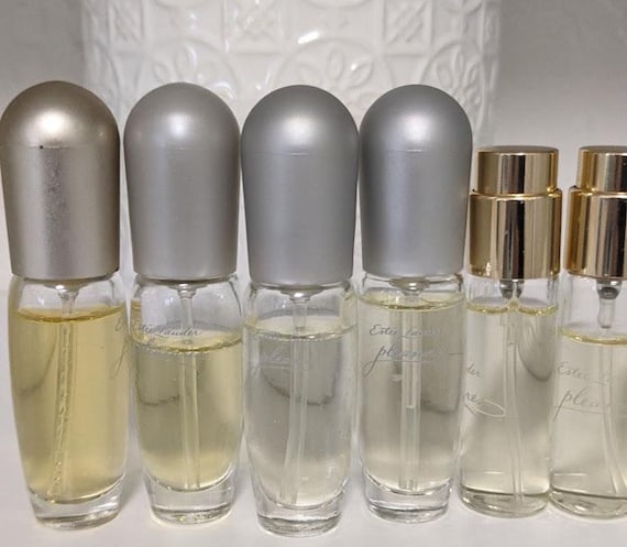 Vintage Este Lauder Mini Travel Bottles OF Pleasures Eau De Perfume Natural Spray Set of 6  14Oz 4ml