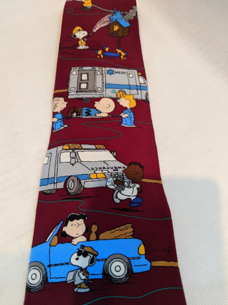 Peanuts All In A Day/'s Work Necktie Vintage Peanuts Novelty Necktie Novelty Necktie