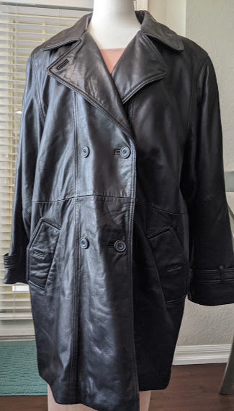 Valerie Stevens Lamb Leather Jacket. Trench Coat Style Long | Etsy