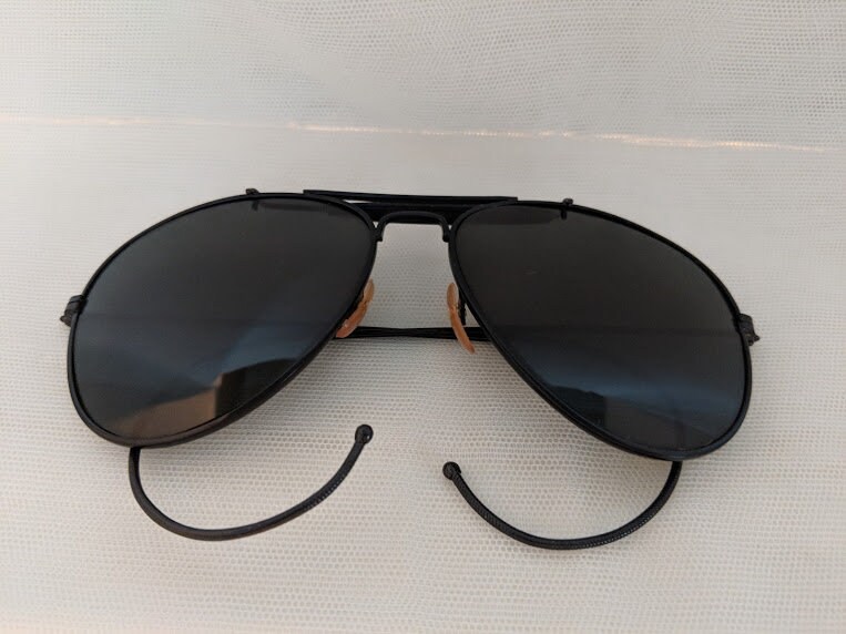 black large aviator sunglasses