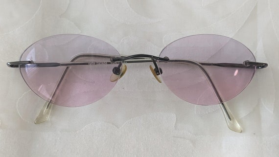 Tutto Italiano Rimless Eyeglass Frame for Women.  Rimless Eyeglass Frame Made in Italy.  Small Oval Women's Rimless RX Frame